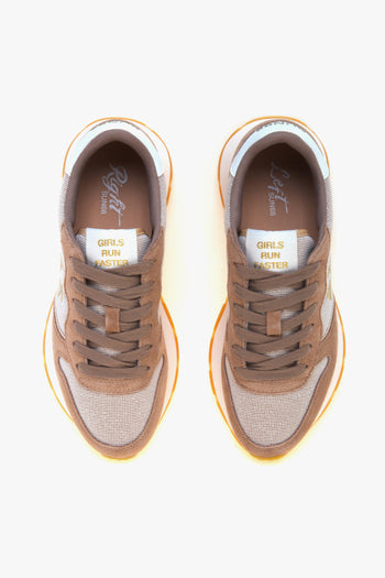 Sneaker in camoscio e tessuto glitterato - 5