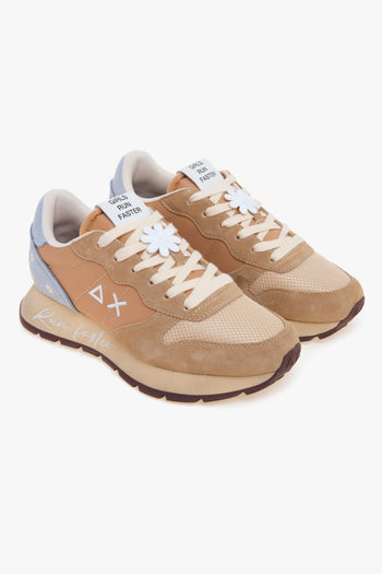 Sneaker Ally Vintage in camoscio e tessuto con margherite ricamate - 2