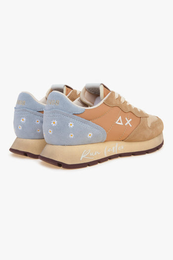Sneaker Ally Vintage in camoscio e tessuto con margherite ricamate - 3