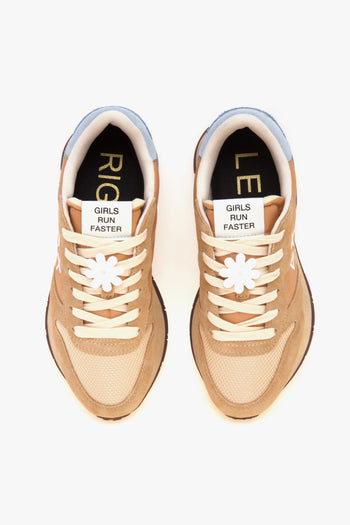 Sneaker Ally Vintage in camoscio e tessuto con margherite ricamate - 5