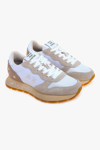 Sneaker Ally Vintage in camoscio e tessuto con margherite ricamate - 2