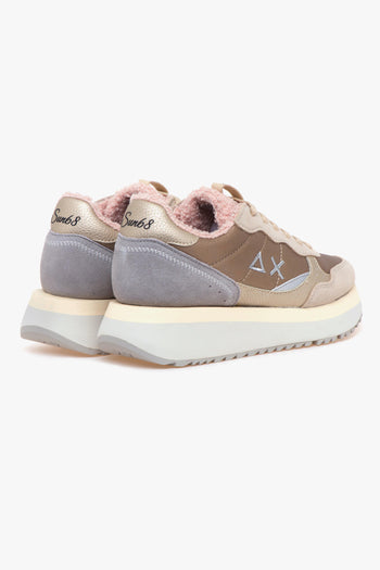 Sneaker Big Ally Teddy in nylon e camoscio con fodera teddy - 3