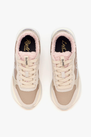 Sneaker Big Ally Teddy in nylon e camoscio con fodera teddy - 5