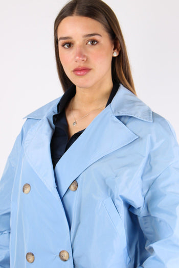 Giubbotto Doppiopetto Nylon Azzurro - 7