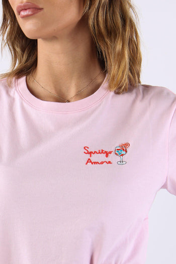 T-shirt Scritta Ricamo Spritzo Amore - 7