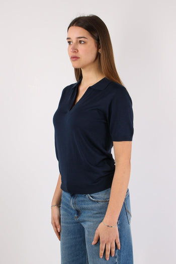 Polo Scavo V Viscosa Blu - 3