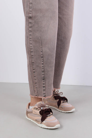 Jeans Barrel Sporcato Rosa - 7