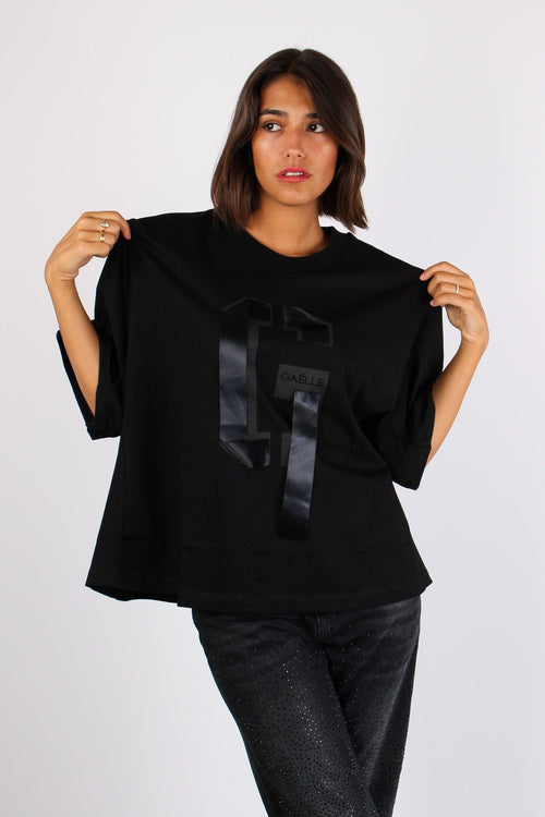 T-shirt Over Logo Nastro Nero - 2