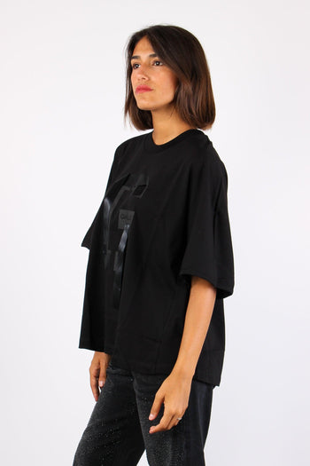 T-shirt Over Logo Nastro Nero - 3