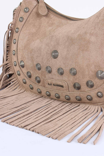 Mezzaluna Suede Frange Taupe - 6