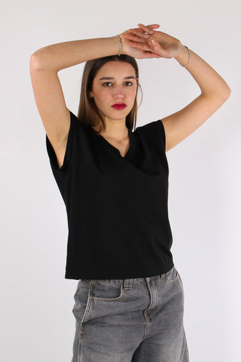T-shirt Scavo V Over Nero - 7