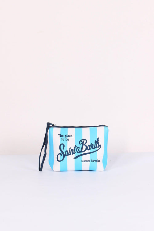Aline Pochette Righe Azzurro/bianco