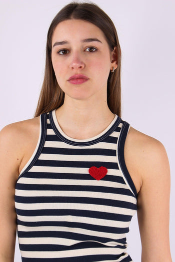Canotta Costina Patch Cuore Blu/panna - 7