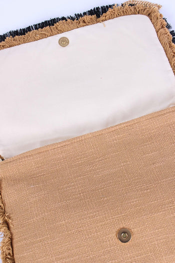 Pochette Ricami Frange Camel - 5