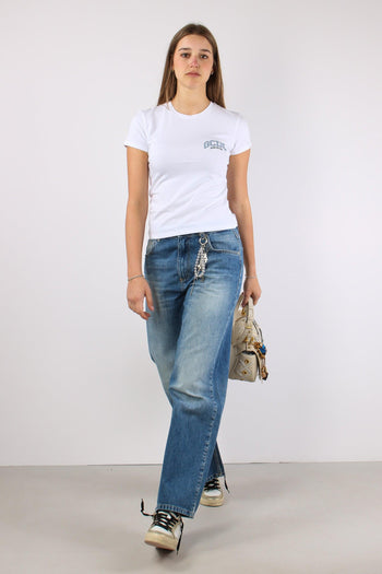 T-shirt Logo Laterale Optic White - 8