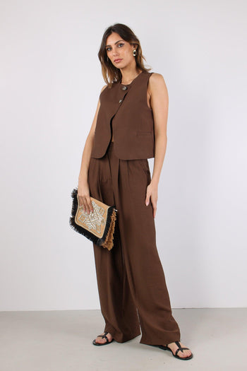 Pantalone Elastico Bottoni Moro - 5