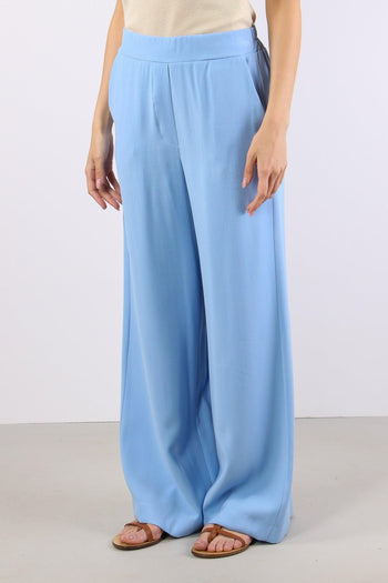 Pantalone Palazzo Misto Viscos Azzurro - 3