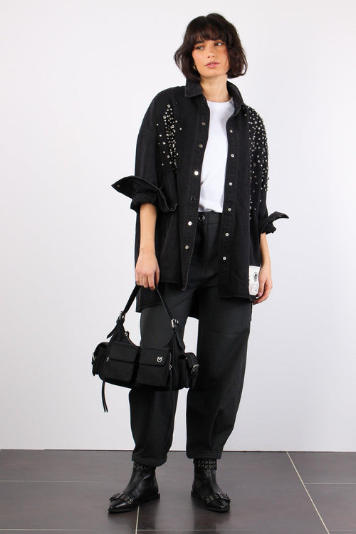 Camicia Denim Strass Black Denim - 2