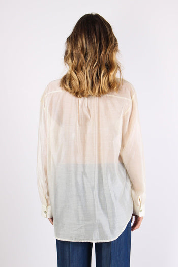 Camicia Over Mussola Strass Panna - 3