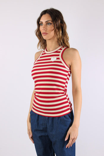 Canotta Costina Patch Cuore Rosso/panna - 3
