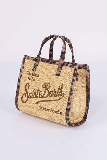 Vivian Mini Paglia Profilo Contrasto Beige/leopard - 4
