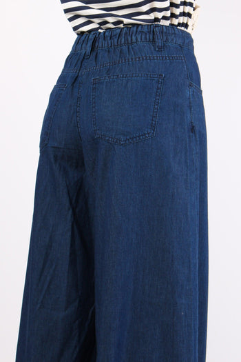 Pantalone Palazzo 5 Tasche Cha Denim - 8