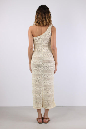 Abito Monospalla Crochet Ecru - 5