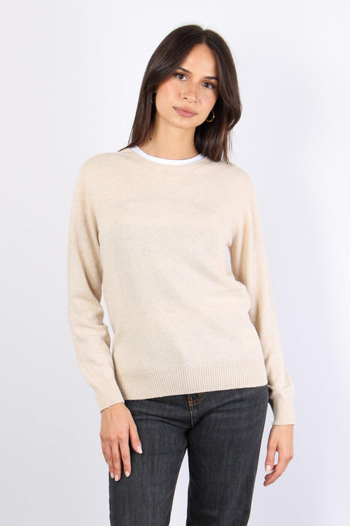 Maglia Girocollo Misto Cashmer Naturale