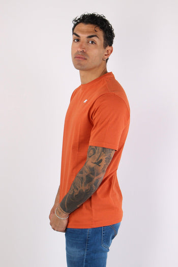 T-shirt Basica Logo Contrasto Orange - 6