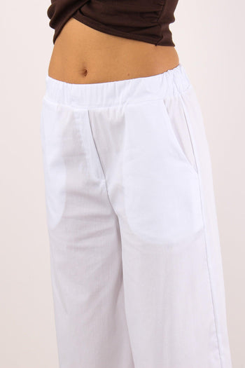 Pantalone Cropped Cotone Bianco - 6