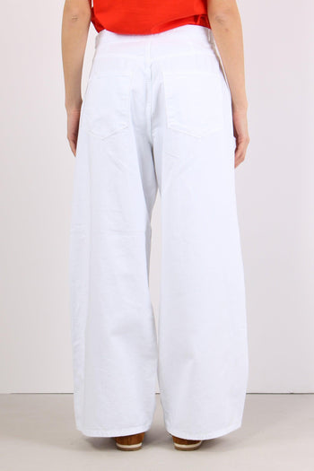 Denim Palazzo Bottoni Bianco - 4