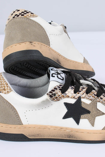 Sneakers Week Star Pitone Bianco/nero - 4