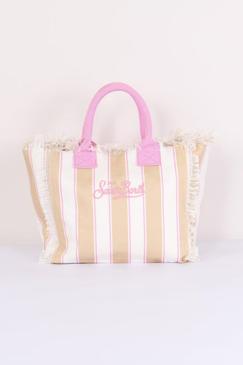 Vanity Canvas Righe Beige/rosa - 4