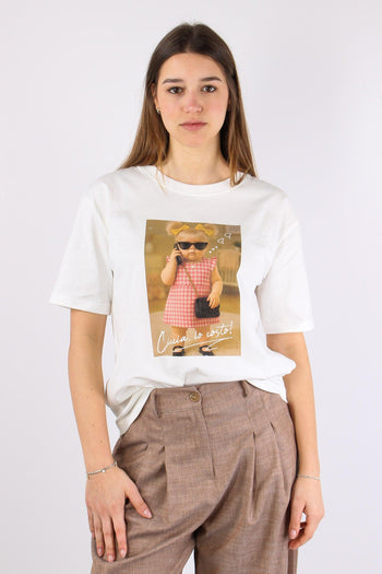 T-shirt Stampa Bimba Telefono Bianco - 2