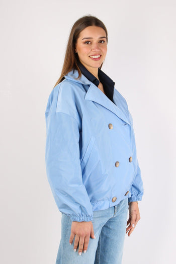Giubbotto Doppiopetto Nylon Azzurro - 6