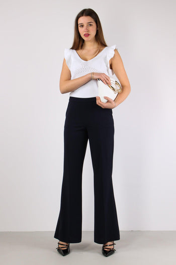 Pantalone Zampa Scuba Crepe Blu - 3
