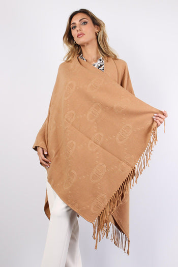 Poncho Check Aniamlier Cammello - 4