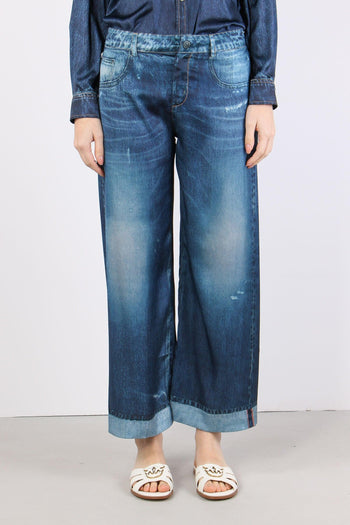 Jeans Stampa Digitale Rottture Blu Denim - 2