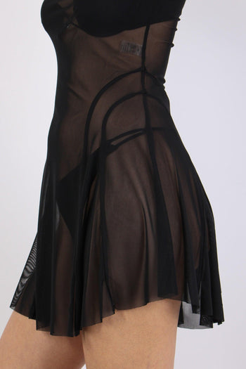 Abito Corto Tulle Nero - 8