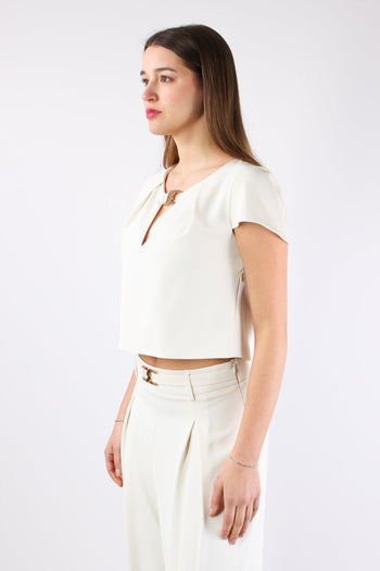 Capucine Top Corto Placca Ivory - 7