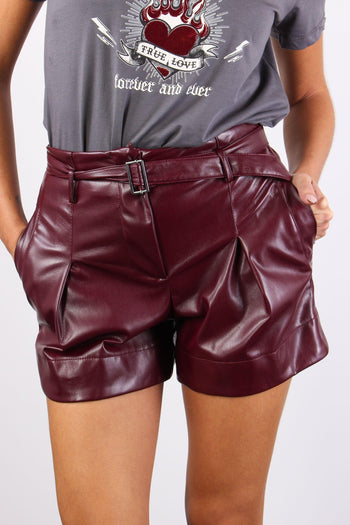 Short Ecopelle Bordeaux - 7