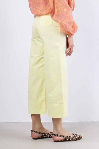 Pantalone Cropped Orlo Alto Giallo - 7