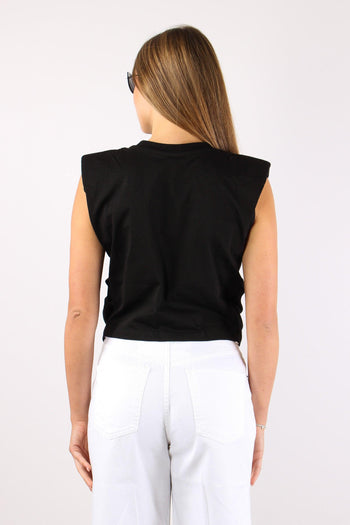 T-shirt Nodo Spalline Nero - 3