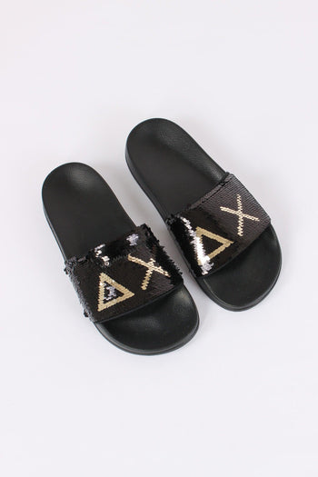 Ciabatta Fascia Pailettes Nero/oro - 2