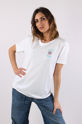 T-shirt Scritta Ricamo Strass Habitue - 2