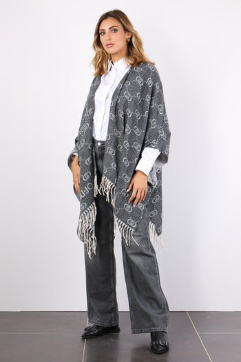 Poncho Frange Maxi Logo Grey Cloud - 6