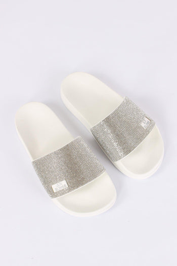 Ciabatta Fascia Strass Bianco - 5