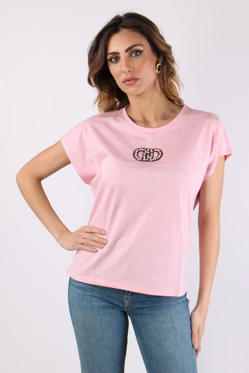T-shirt Logo Strass Petalo