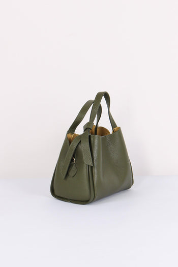 Mini Shopping Fiocco Vera Pell Militare - 7