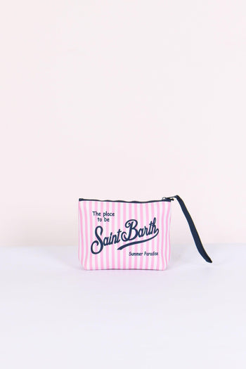 Aline Pochette Righe Mini Rosa/bianco - 3